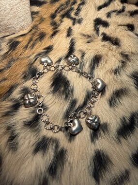 Sterling Silver Heart Charm Bracelet